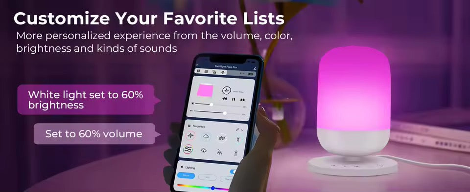 DreamNest™ Smart Baby Sleep Soother – Light & Sound Machine with App Control