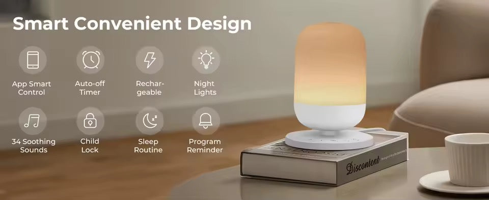 DreamNest™ Smart Baby Sleep Soother – Light & Sound Machine with App Control